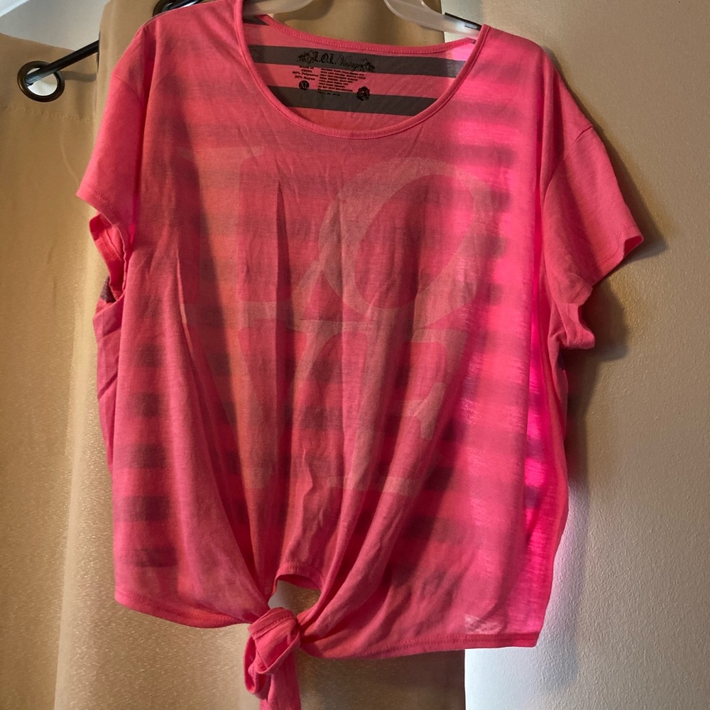 Cute pink and grey striped top